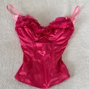 Pink Satin Lace Corset